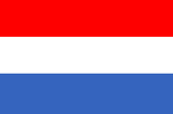Nederlandse vlag met kobalt blauwe baan